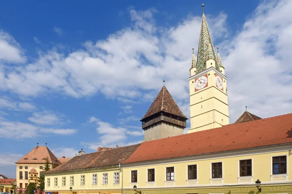 The Fortified Saxon Church of Medias,Transylvania, Romania — Stock Photo, Image