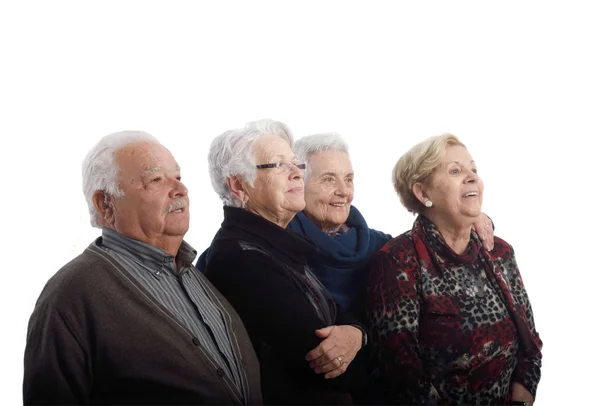 Senior gruppen på vit bakgrund — Stockfoto