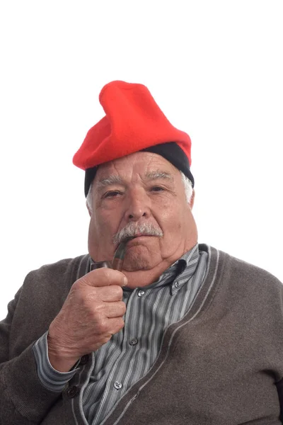 Catalão homem sênior em branco — Fotografia de Stock