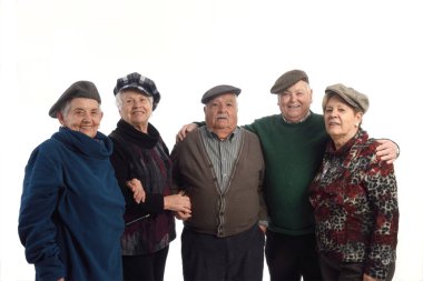 Beyaz şapka ile üst düzey insanlar