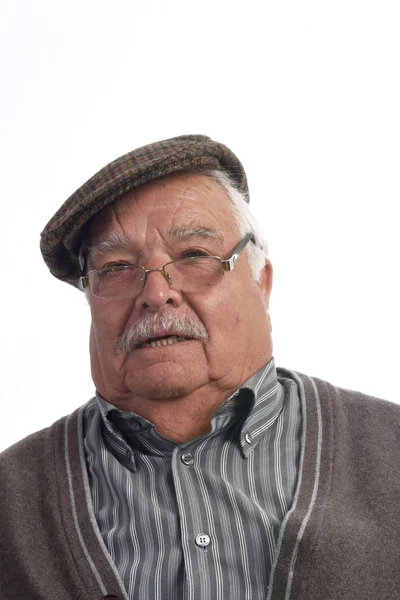 Catalão homem sênior em branco — Fotografia de Stock