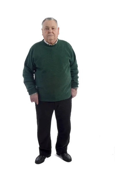 Portrait of a senior man on white — Stock Photo, Image