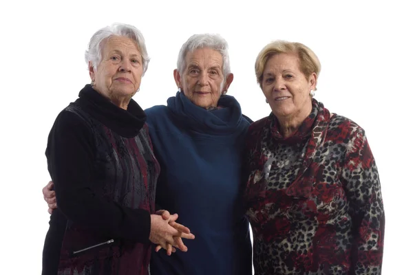 Tres mujeres mayores en blanco —  Fotos de Stock