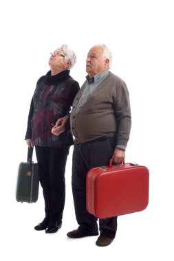 yaşlı beyaz üzerinde seyahat