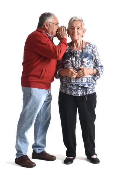 A secret that two grandparents are told — Stock Photo, Image