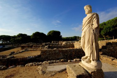 Heykel Asklepios Empuries yıkılmış, Girona Eyaleti, Catalonia, İspanya
