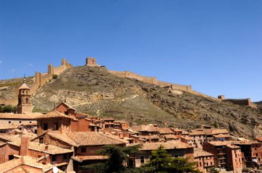 Panoramik Teruel, İspanya Albarrcin Köyü 