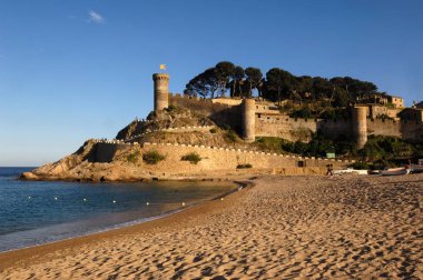 Plaj ve köy Tossa de Mar, Girona, İspanya