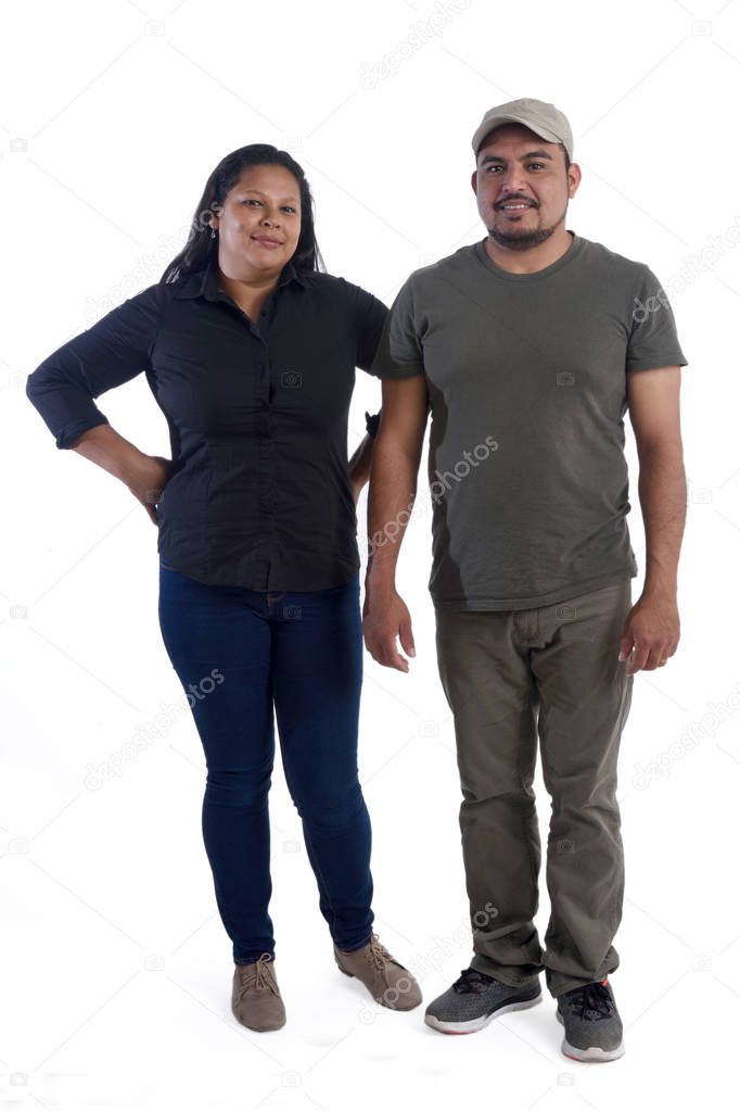 portrait of a latinamerica couple on white
