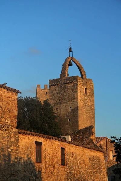 Torre de les Hores, Peratallada, Baix Emportada, Costa Brava, Gir — Fotografia de Stock