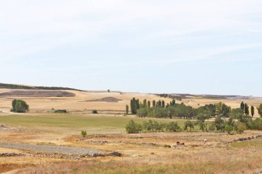 Yakın Montealetre köyü de Castilla y Leon manzara 