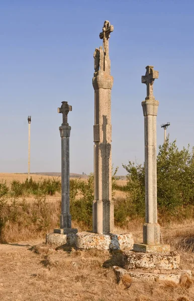 Sasamon, 부르 고 스 지방, 스페인의 십자가 — 스톡 사진