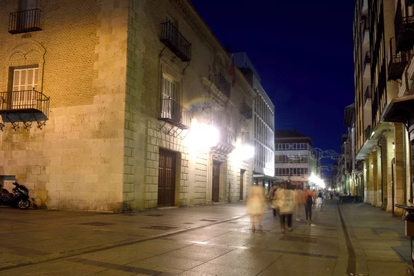 Nightlife in the historical center of the city of Palencia, Cast — Stock Photo, Image