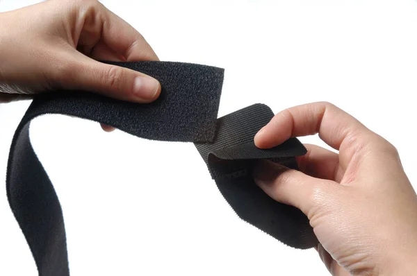 Detail hand  and velcro — Stock Photo, Image