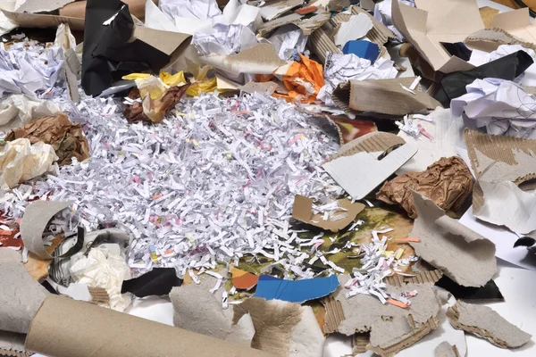 inside of a paper recycling container