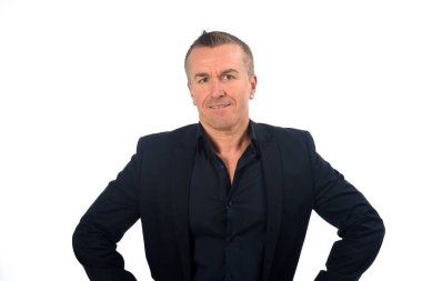 blazer beyaz arka plan üzerinde olan adam