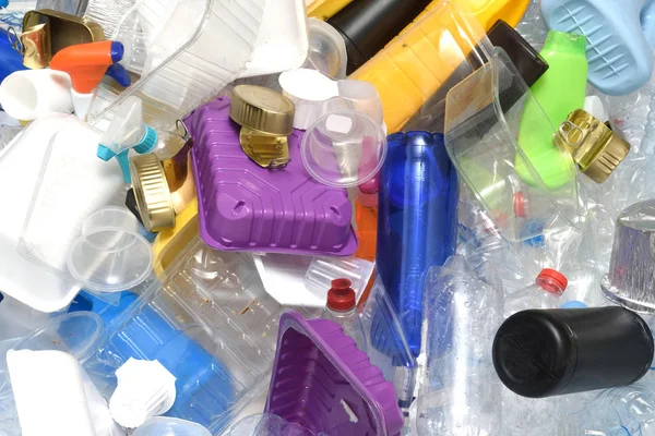 Detailní záběr z recyklace plastu — Stock fotografie