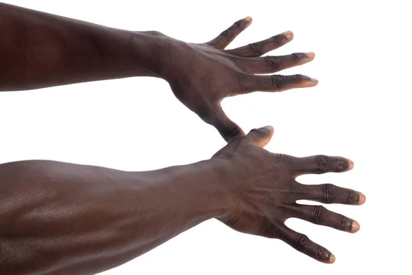 Mano de un hombre africano sobre blanco —  Fotos de Stock