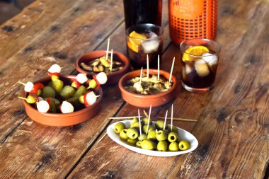 Natürmort, tipik İspanyol ve İtalyan snack