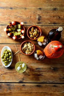 Natürmort, tipik İspanyol ve İtalyan snack