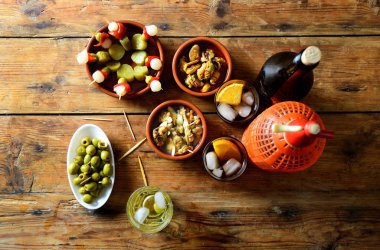 Natürmort, tipik İspanyol ve İtalyan snack