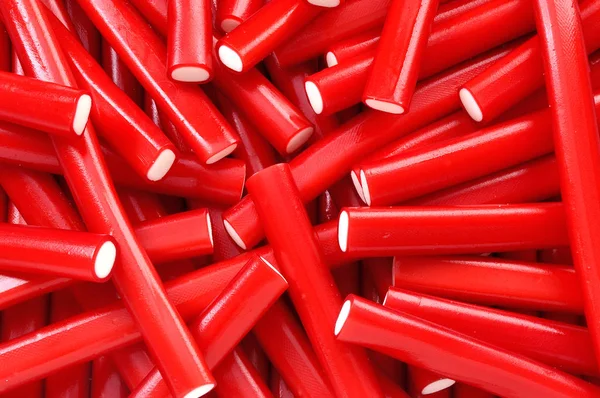closeup of red licorice candy