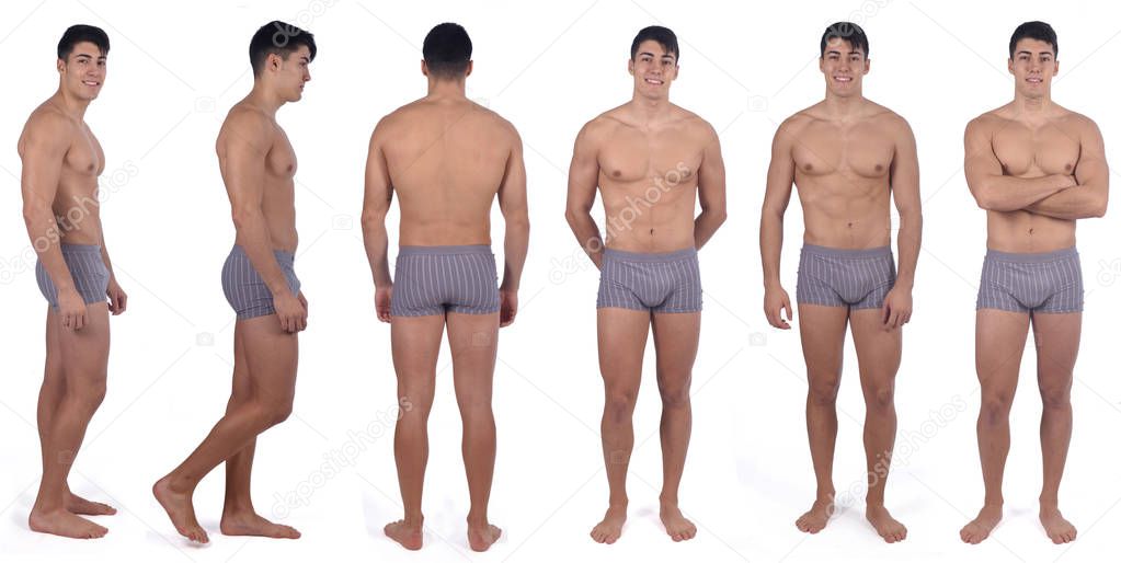 naked man with different poses