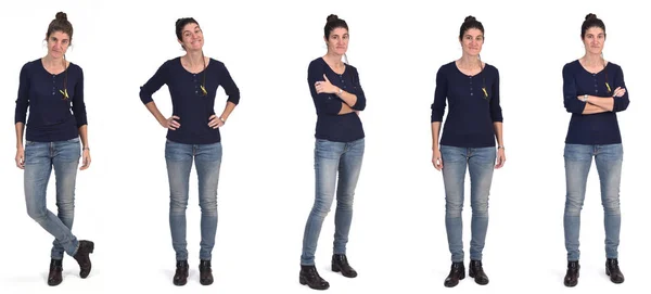 Mujer con diferentes formas de estar de pie —  Fotos de Stock