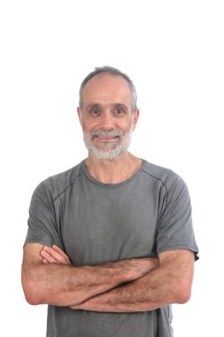 Orta yaşlı adam silah portresi üzerine beyaz geçti