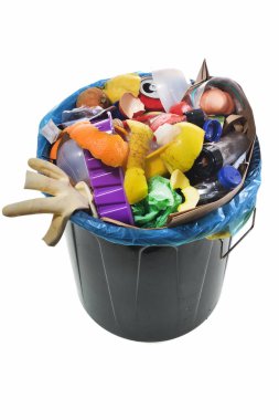   Beyaz arka plan üzerinde çöp kutusu