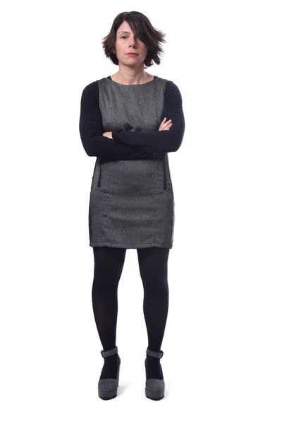 Middle aged woman with arms crossed,serious — Stock Photo, Image