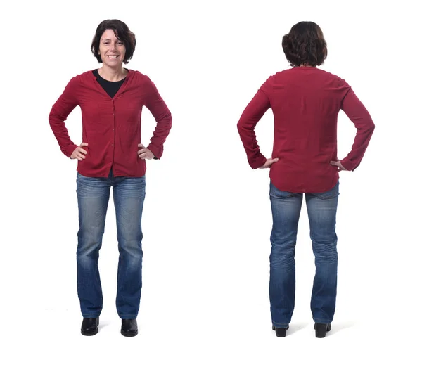 前と後ろの女性、腕の腰の完全な肖像画 — ストック写真