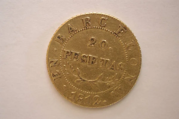 Pièce Monnaie José Napoléon Bonaparte Barcelone Pesetas 1812 — Photo