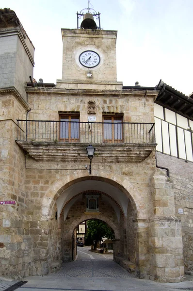 Gate Poza Sal New Square Bureba Burgos Province Castille Leon — Stock Photo, Image