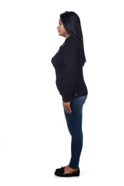 Beyaz bir kadının tam portresi.,