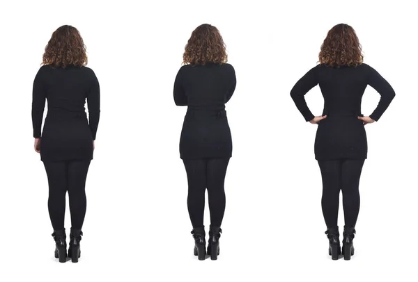 Mismo Retrato Espalda Una Mujer Con Manos Diferentes Posa —  Fotos de Stock