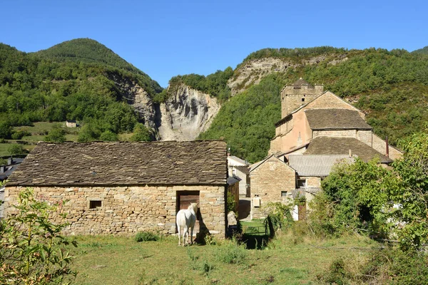 Εκκλησία San Pedro Του Broto Επαρχία Huesca Αραγονία Ισπανία — Φωτογραφία Αρχείου