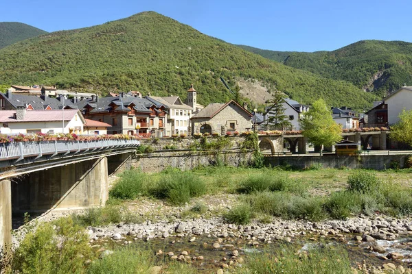 Village Biescas Rivière Gallego Province Huesca Aragon Espagne — Photo