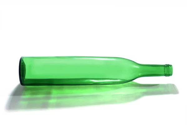 Бутылка Тенью Белом Фоне — стоковое фото