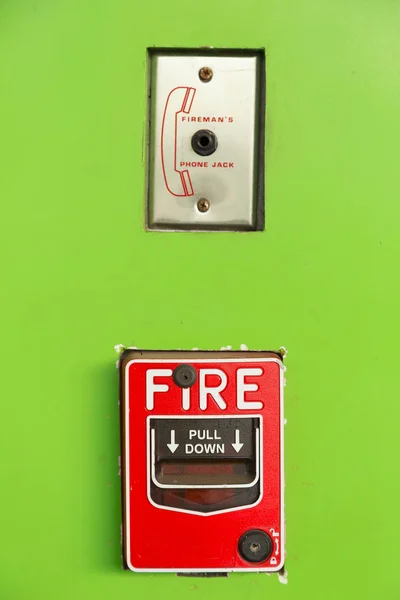 Interruttore Allarme Antincendio Presa Telefonica Pompiere — Foto Stock