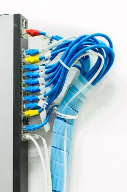Veri merkezine bağlı optik fiber kablo kablo, fiber op vardır
