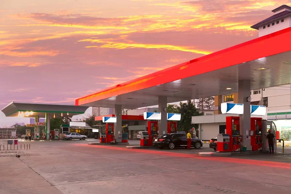 Two Zones Gas Station Petrol Station Built Thailand You Can — Stock Photo, Image