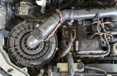 Hava Filtresi, dahil olmak üzere araba motoru iç görünümünü cilalı Filte