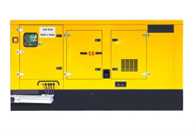 Yellow Auxiliary Diesel Generator for Emergency Electric Power. clipart