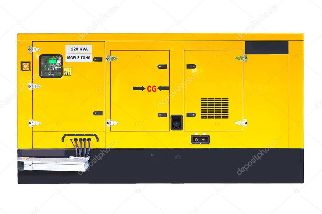 Yellow Auxiliary Diesel Generator for Emergency Electric Power.