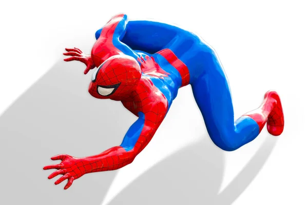 Pattaya Thailand Dezember 2016 Spider Man Modell Klettert Auf Weißen — Stockfoto