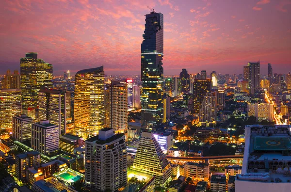 Вид Воздуха Современные Офисные Здания Бангкока Кондоминиум Центре Города Бангкок — стоковое фото
