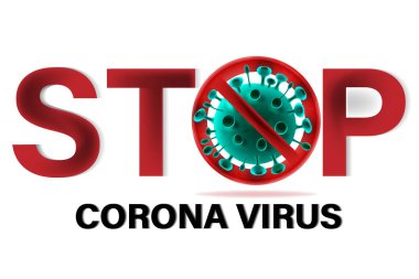 Coronavirus (CoVID-19) salgın konseptini durdurun. 2019-nCoV karantina bayrağı.