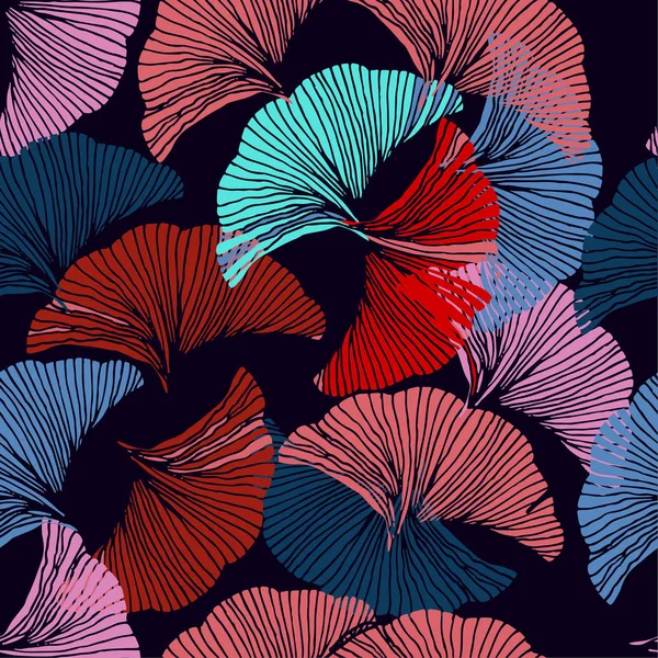 Ginkgo Biloba.pattern çizilmiş yaprak el