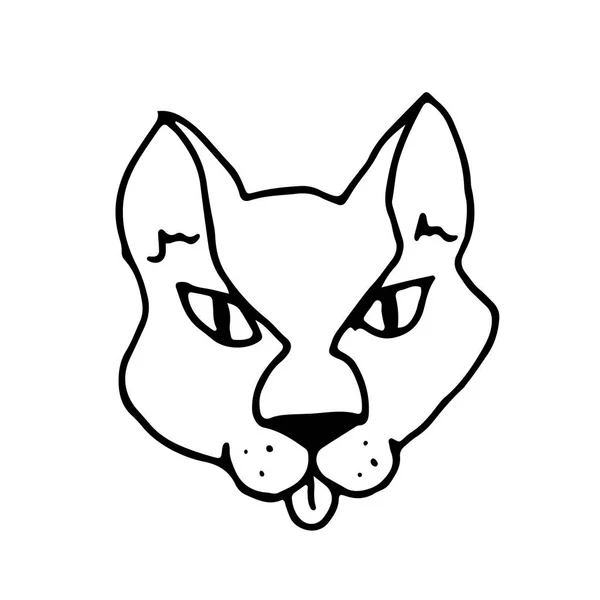 Ilustración vectorial dibujada a mano. Gato principal. Esbozo . — Vector de stock